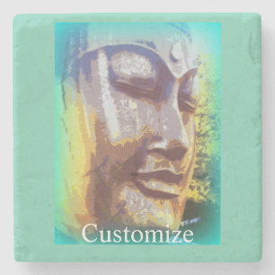 Dessous-de-verre En Pierre Bouddha face vert Thunder_Cove