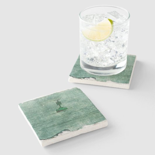 Dessous-de-verre En Pierre Bouée verte - Barnegat Inlet - New Jersey - IBSP (Côté)