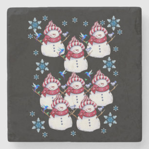 Dessous-de-verre En Pierre Boule de neige Dessous de verre en pierre Noël