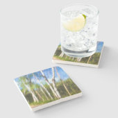 Dessous-de-verre En Pierre bouleau (Côté)