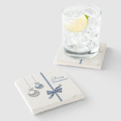 Dessous-de-verre En Pierre Boules élégantes brillantes de Noël (Côté)