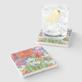 Dessous-de-verre En Pierre Bouquet à la frontière III (Côté)