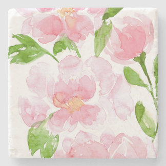 Dessous-de-verre En Pierre Bouquet d'aquarelle rose clair