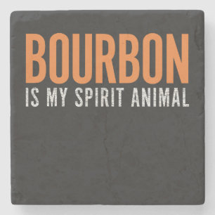 Dessous-de-verre En Pierre Bourbon est mon esprit animal Vintage personnalisa