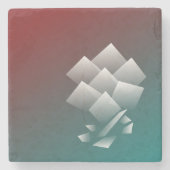 Dessous-de-verre En Pierre Bourgogne turquoise blanche (Devant)