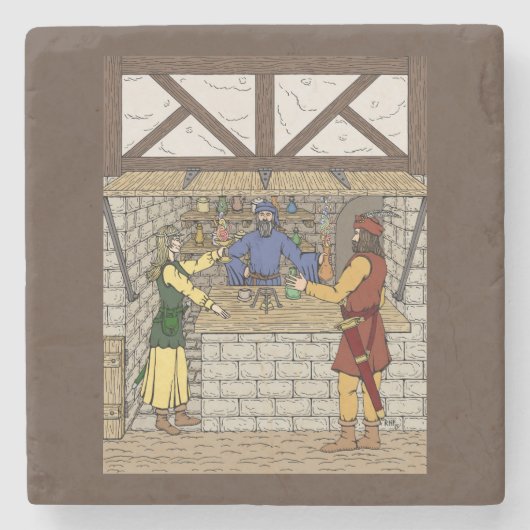 Dessous-de-verre En Pierre Boutique d'Imaginaire (Devant)