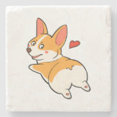 Dessous-de-verre En Pierre Bouts de corgi (Devant)