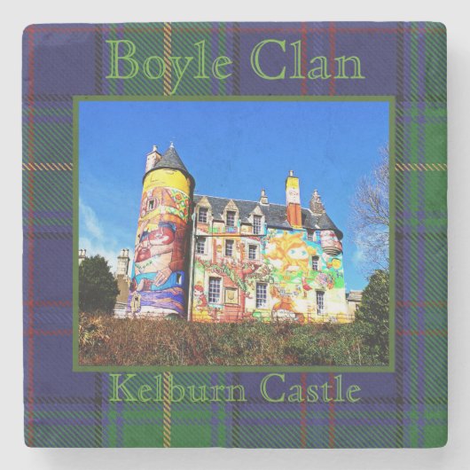 Dessous-de-verre En Pierre Boyle Scottish Clan's Kelburn Castle Photo Tartan (Devant)