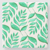 Dessous-de-verre En Pierre Branches d'aquarelle simples - vert (Devant)