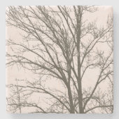 Dessous-de-verre En Pierre Branches d'arbre Brun Rose Pâle (Devant)