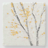 Dessous-de-verre En Pierre Branches de l'arbre d'automne avec feuilles de aut (Devant)