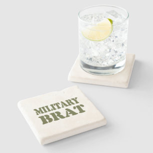 DESSOUS-DE-VERRE EN PIERRE BRAT MILITAIRE