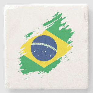 Dessous-de-verre En Pierre Brazil Ripped Flag National Pride Sports Fans Braz