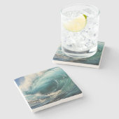 Dessous-de-verre En Pierre Breaking Surf Peinture (Côté)