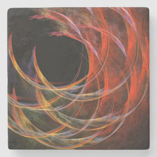 Dessous-de-verre En Pierre Briser le Cercle Vortex de Feu Art Abstrait