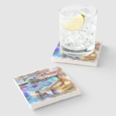 Dessous-de-verre En Pierre Brixham Harbour Devon UK (Côté)