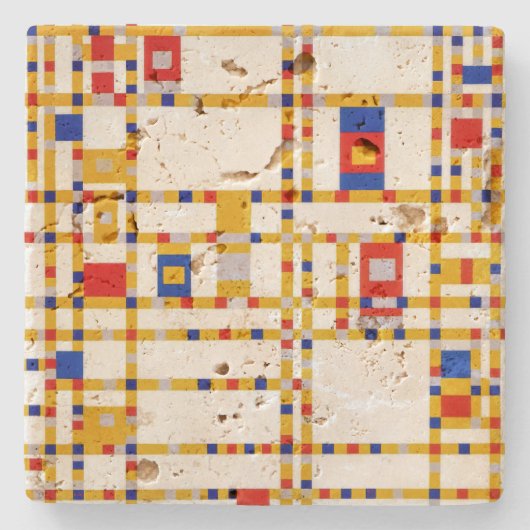 Dessous-de-verre En Pierre Broadway Boogie Woogie | Piet Mondrian | (Devant)