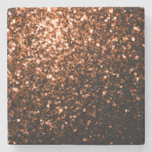 Dessous-de-verre En Pierre Bronze orange brun brun faux parties scintillant e (Devant)