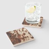 Dessous-de-verre En Pierre Brown noir blanc (Côté)