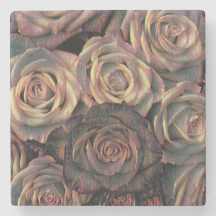 Dessous-de-verre En Pierre Brown, orange, copper, et or rose
