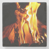 Dessous-de-verre En Pierre Brûler le bois et le feu (Devant)