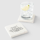 Dessous-de-verre En Pierre "BTC Please" (Blanc) (Côté)