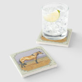 Dessous-de-verre En Pierre Buckskin Horse Mustang Stallion (Côté)