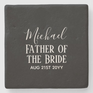 Dessous-de-verre En Pierre BUDGET Bestman Groomsmen Cadeaux Noir Blanc