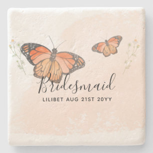 Dessous-de-verre En Pierre BUDGET Bridesmaid Parti de mariage Dons BUTTERFLIT