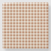 Dessous-de-verre En Pierre Buffalo Brown beige Plaid Holiday (Devant)