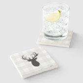 Dessous-de-verre En Pierre Buffalo Check Deer Wilderness Cabine (Côté)