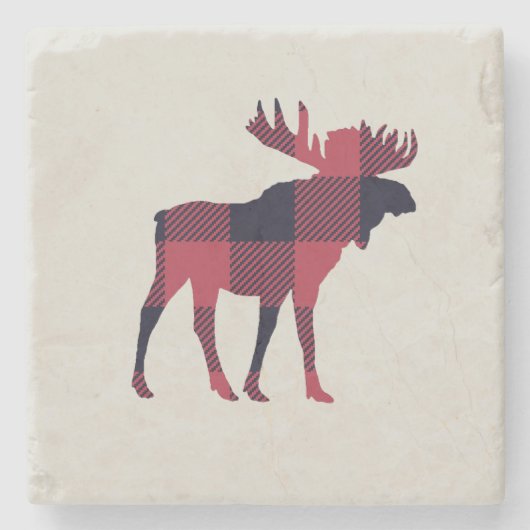 Dessous-de-verre En Pierre Buffalo Check Moose Wilderness Cabine (Devant)