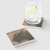 Dessous-de-verre En Pierre Buffalo de bison de bois (Côté)
