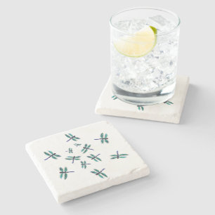 Dessous-de-verre En Pierre Bugs dansants Blue Dragonfly