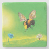 Dessous-de-verre En Pierre Bumblebee survolant le pré (Devant)