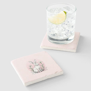 Dessous-de-verre En Pierre Bunny et Lilies