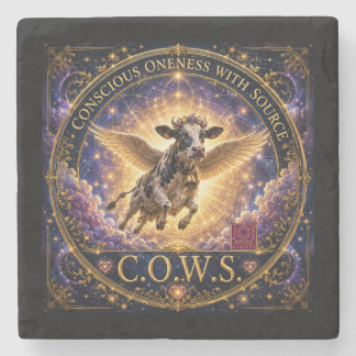 Dessous-de-verre En Pierre C.O.W.S. Coaster en marbre