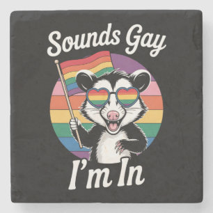 Dessous-de-verre En Pierre Ça a l'air gay, je suis dans un opossum drôle LGBT