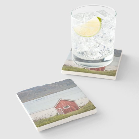 Dessous-de-verre En Pierre Cabine rouge Ramberg Lofoten (Côté)