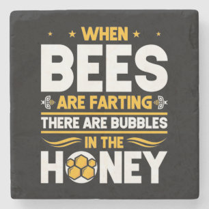 Dessous-de-verre En Pierre Cadeau apiculteur Quand les abeilles sont en tra