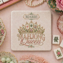 Cadeau de Dessous de Verre Reine Mahjong Personnal
