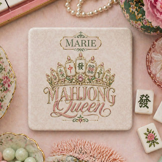 Dessous-de-verre En Pierre Cadeau de Dessous de Verre Reine Mahjong Personnal