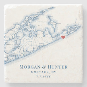 Dessous-de-verre En Pierre Cadeau de mariage de Gurney's Montauk carte de Lon