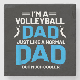 Dessous-de-verre En Pierre Cadeau de volley-ball drôle et mignon pour papas e
