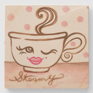 Dessous-de-verre En Pierre Cadeau dessous de tasse de café fumant