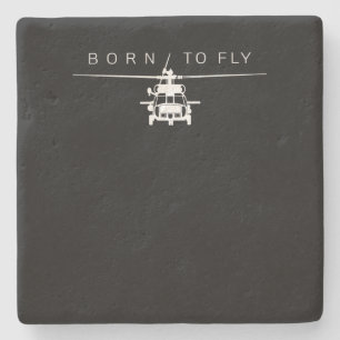 Dessous-de-verre En Pierre Cadeau du pilote d'hélicoptère de l'aviation milit