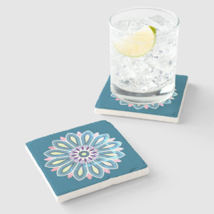 DESSOUS-DE-VERRE EN PIERRE CADEAU FLEUR POUR MAMAN FILLE SOEUR AMIE ENSEIGNAN