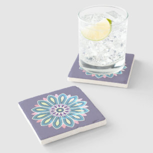 DESSOUS-DE-VERRE EN PIERRE CADEAU FLEUR POUR MAMAN FILLE SOEUR AMIE ENSEIGNAN