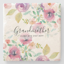 Cadeau Grandma - Jolie Plum Fleurs roses Perosonal