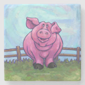 Dessous-de-verre En Pierre Cadeaux et accessoires de cochon (Devant)